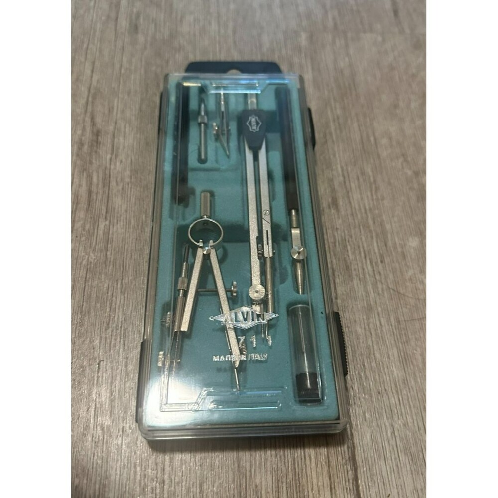 Alvin Drafting Drawing Set 711 Instruments Italy complete w/Case